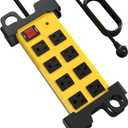 8 Outlet Heavy Duty Power Strip, 2700J Surge Protector with 6FT Extension Cord, Industrial Metal Powerstrip 15Amp, Wall Mount for Garage Workshop Outdoor Home Office, Wide Spaced (6ft)