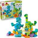 LEGO DUPLO Town 3 in 1 Dinosaurs on Wheels Learning Toy for Toddler Boys & Girls, Ages 3+ - Building & Education Play Set Teaches Problem-Solving Skills Through Play - Preschool Gift Idea - 10451