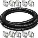 Fuel Line 3/8 Inch ID, Fuel Hose 10FT, J30R7 Fuel Line Hose NBR with 10 Clamps.