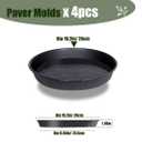 8 Pcs Stepping Stone Mold, Round Plastic Paver Molds for Concrete, Dia 15.1in/ 1.53 in Depth Cement Black Tray, Reusable DIY Form for Paving Garden Path, Walkway, Patio, Outdoor Landscaping