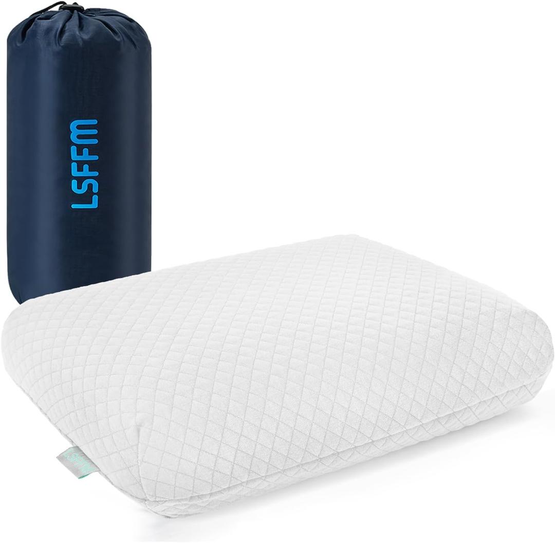 Camping Pillow Lightweight, Easy to Carry, Memory Foam Travel Pillow, Backpacking Pillows, Portable Pillows with Travel Storage Bag, Removable Pillow Cover (White) (Camping15.7x9.8)
