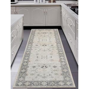 MaxRugrs Washable Runner Rug Non Slip Kitchen Rug Runners for Hallways,Stain Resistant Vintage Floor Carpet Runners for Entryway,Laundry Room,Bedroom Beside Area Rugs(2x6,Green Yellow)