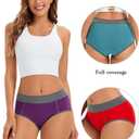 POKARLA Womens Cotton Underwear High Waist Full Coverage Briefs Soft Breathable Postpartum Panties Stretch Underpants (M)
