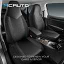 PIC AUTO Leather Car Seat Covers, Sports Carbon Fiber & Mesh Design, High-Back Two Front Set, Waterproof Automotive Seat Covers, Airbag Compatible, Universal Fit for Most Cars (Black & Black)