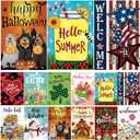 Seasonal Garden Flags Set of 12 Double Sided 12 x 18 Inch, Small Yard Flags for Outside, Summer Fall Garden Flag, 4th of July Christmas Outdoor Flag, Holiday Garden Decorations for All Seasonsason