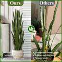 4ft Artificial Snake Plant 46in Faux Sansevieria Plants, Fake Floor Plant for Indoor Outdoor, Front Porch Patio Home Office Decor, Mother-in-Laws Tongue, Green 1Pcs