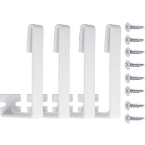 2 x TonGass 4-Pack RV Curtain Holders with Screws (White)  Camper & Motorhome Curtain Clips for Window Drapes, Heavy-Duty Plastic Retainers for RV, Boat, and Trailer Curtains