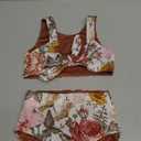 WASAIGOOD Newborn Baby Girl Two Piece Swimsuit Floral Knotted Swim Top and Bottom Tankini Bikini Set Infant Bathing Suit Girl (12-18 Months)