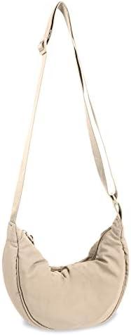 Nylon Crescent Crossbody Bag for Women Purses Trendy Men,Small Travel Sling Bag Hobo