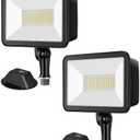 EDISHINE 10000LM LED Flood Light, 2 Pack 73W Outdoor Security Light, 5000K Daylight White, IP65 Waterproof Flood Lights for Garage, Backyard, Patio, Garden, Porch, Stair