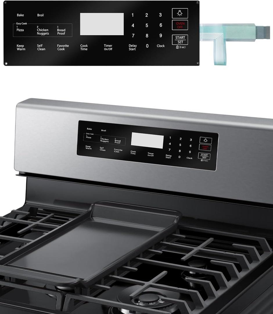 DG34-00025C Range Membrane Switch Touchpad Overlay Compatible with Samsung Stove Oven NX58R4311SS NX58R4311SG Replace 4963022 AP6885265 PS12721647 EAP12721647