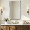ANDY STAR Brushed Champagne Bronze Mirrors for Bathroom Sink, 24x40 Inch Bathroom Vanity Mirror with Rectangular Metal Frame-Modern Clean Design with Superior Stainless Steel Frame