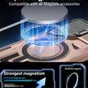 for Samsung Galaxy S24 FE Case Built-in Metal Camera Cover with Stand,[Compatible with Magsafe] Military Grade Rugged Shockproof Protective Cover with Screen Protector-Rose Gold