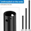 36 Inch Ceiling Fan Downrod with 6 x 18-AWG Wires,Ceiling Fan Extension Rod 1 Inch Outer Diameter, Improves Airflow,Suitable for Various Ceiling Fans(Black, No Threaded)