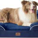 Bedsure L Plus Orthopedic Dog Bed for Large Dogs - Washable Dog Cat Bed Waterproof, L Plus Big Comfort Dogs Couch Sofa with Washable Removable Cover, Pet Bed with Nonskid Bottom, Blue Navy, 38"
