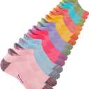 Comfoex Girls Socks Ankle Athletic Socks For Kids 4-6 6-8 8-10 Years Old Short Socks With Cushioned Sole 8 Pairs