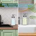 Doiliese Soap Dispenser, Glass Hand Soap Dispenser with Rust Proof Pump, 16oz Liquid Soap Container with Waterproof Labels, Dish & Hand Soap Pump for Bathroom, Kitchen, Brushed Nickel, Pack of 2