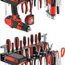 2Pcs Metal Screwdriver Organizer, Wall Mount Plier Organizer Hammer Holder, Hand Tool Storage Rack for Garage Workshop Workbench (Black, 2PCS)