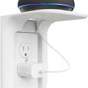 WALI Outlet Shelf Wall Holder, Bathroom Shelf up to 10lbs Standard Vertical Duplex Wall Organizer for Smart Home Decor Space Saving Power Tools, Toothbrush (OLS001-W), 1 Pack, White