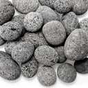 SOUJOY Black Lava Rocks for Fire Pit, 2"-3" Natural Tumbled Lava Stones, 10lbs Lava Pebbles for Natural Gas, Propane, Wood, Electrical Firepits & Grills
