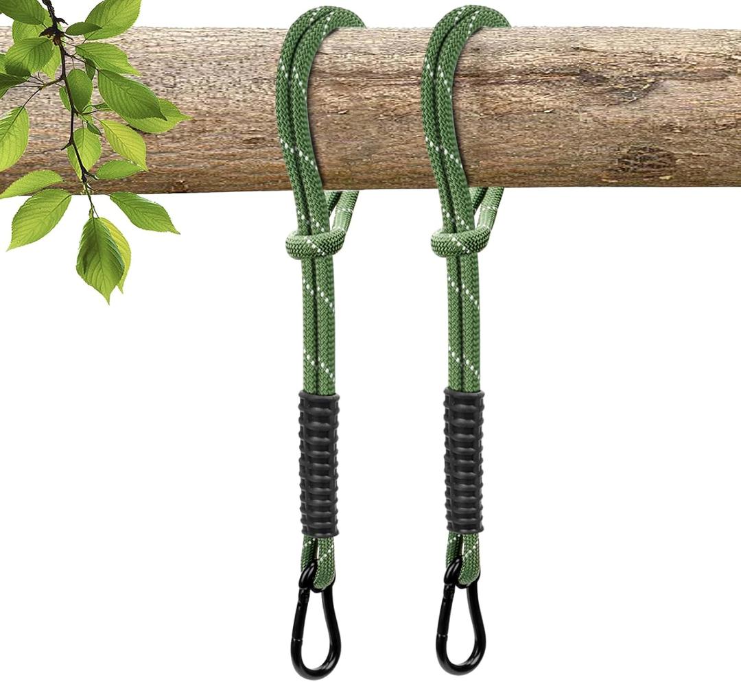 Heavy Duty Tree Swing Ropes, Hammock Tree Straps Hanging Kit, for Outdoor Swings Hammock Playground Set Accessories (10ft,121", Green, 2Pack)