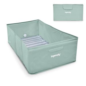 Ingenuity Tuckaway Toddler Folding Tub, Converts Shower to Tub, Folds to Store, Easy to Clean, No Assembly Required, Portable Baby Bathtub for Travel, 12M5Y, Green