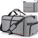 120L Travel Duffle Bag for Men, Large Foldable Duffel Bag for Travel with Shoe Compartment Overnight Weekender Bag Gym Bag for Men Women Waterproof & Tear Resistant (Gray, 120L)