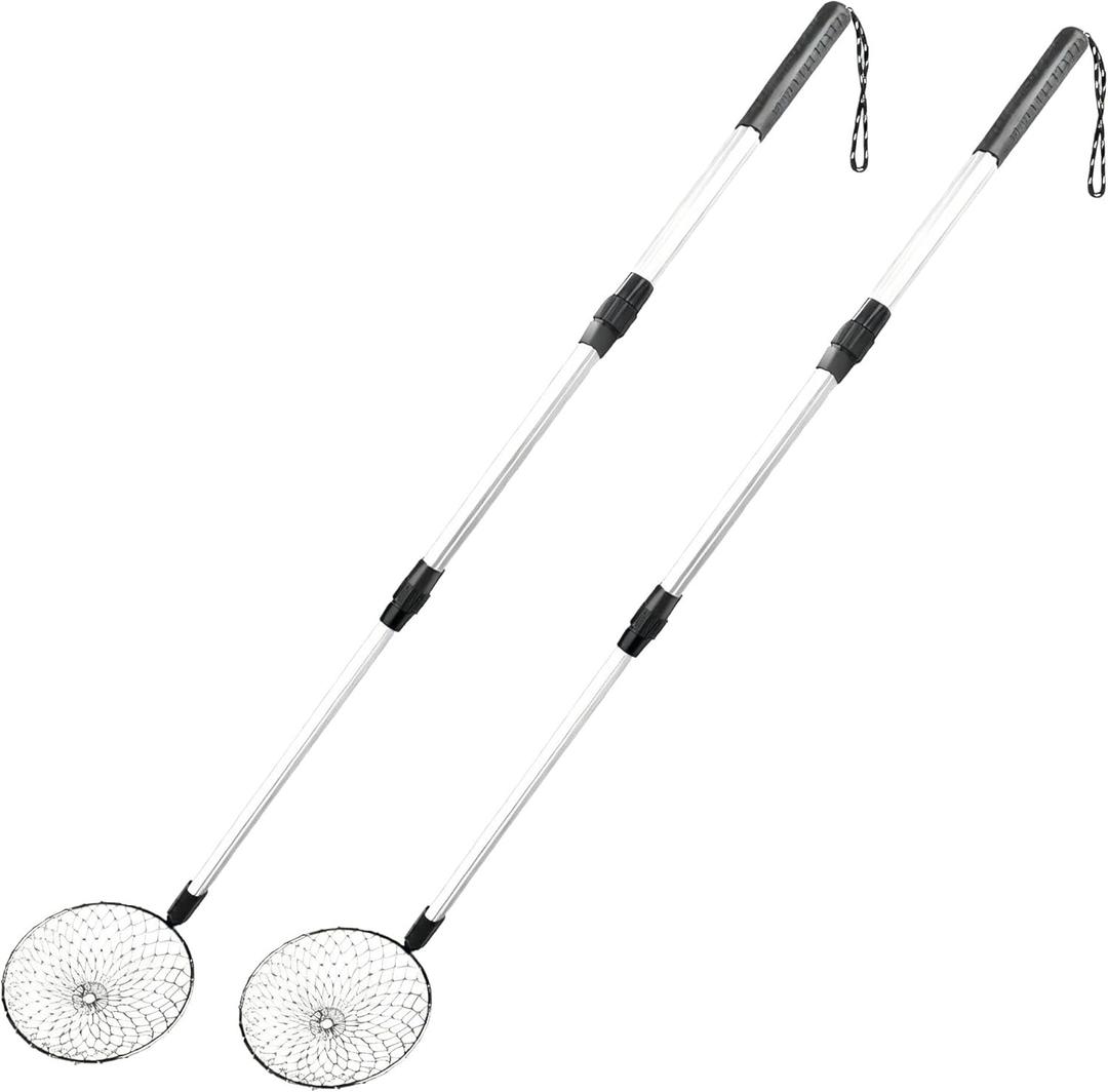 2Pcs Egg Grabber for Chicken Eggs - Extendable Stainless Steel Egg Picker Tool with Non-Slip Handle, Long Reach Egg Lifter for Collecting Fresh Eggs from Coop, Poultry Nest, and Farm Use(2, Black)