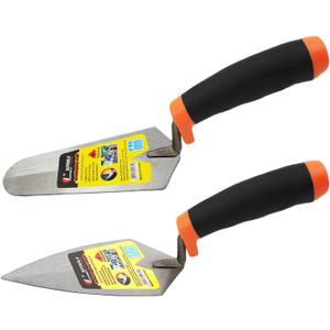 2 Pcs Pointing Trowel and Gauging Trowel Set,6" Masonry Hand Tool Set with Soft Grip Handle,Margin Trowels Bricklaying Trowels Building Products (6 Inch)