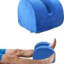 Knee Recovery Pillow for Post-Surgery with Memory Foam, Orthopedic Leg Positioning Pillow, Knees Support & Elevation Pillows, Ideal for Knee Replacement Recovery, Injury and Rest (Blue)