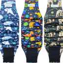 Langsprit Male Belly Bands for Dogs (Pack of 3) - High Absorbing Dog Wraps Male Washable - Reusable Male Dog Diapers (Sloth,Whale,Dinosaur, X-Large) (X-Large, Sloth,Whale,Dinosaur)
