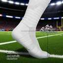 Finerview Scrunch Football Socks 2 Pairs, Extra Long Padded Sports Socks for Men & Women (L)