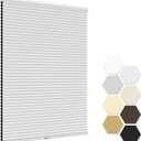 LazBlinds No Tools No Drill Cordless Cellular Shades, Blackout Honeycomb Shades Room Darkening Pleated Blinds for Window Size 26" W x 72" H, White