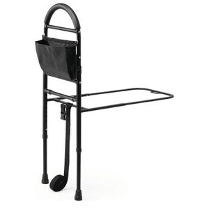 Medline Bed Assist Bar with Storage Pocket, Height Adjustable Bed Rail for Elderly Adults, Assistance for Getting In and Out of Bed at Home