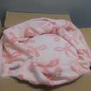 LE SURE Shown on TVDonut Small Dog Bed - Round Cat Bed for Indoor Cats Anti-Anxiety Calming Gift for Pets, Washable Cute Modern Beds with Jacquard Shaggy Plush & Anti Slip Bottom, 23 Inch, Pink Taffy