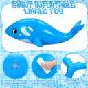 HyDren 79" Giant Inflatable Whale Pool Float Realistic Sea Animal Ride-On Toy with Handles for Kids Adults, Blow up Summer Gift Supplies, Beach Swimming Pool Party Decor