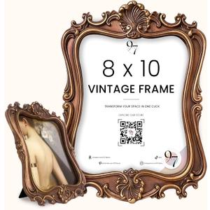 97 Decor Vintage Picture Frame 8x10 - VIctorian Gold 8x10 Picture Frame, Elegant Antique Frames 8 X 10 With Glass Front, Fancy Ornate Frame 8x 10 For Photo Display Tabletop And Wall Mounting (Royal Rectangle)