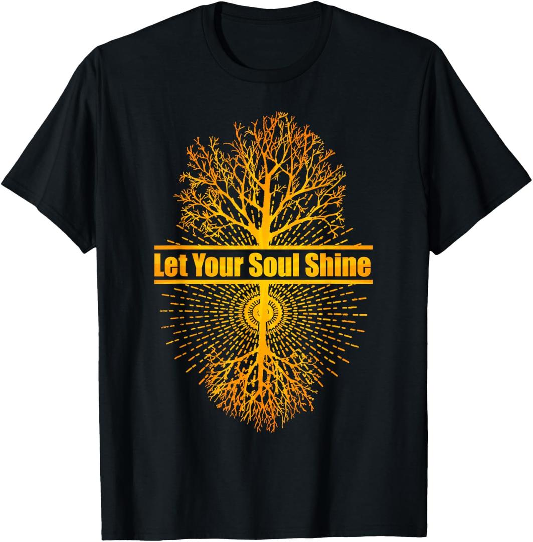 Let Your Soul Shine Tree of Life T-Shirt (Small, Black)