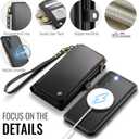 Defencase for Galaxy S23 Magnetic Wallet Case Compatible with Magsafe with RFID Blocking Zipper & Card Holder for Women Men, PU Leather Detachable Phone Case for Samsung Galaxy S23 5G 6.1", Black