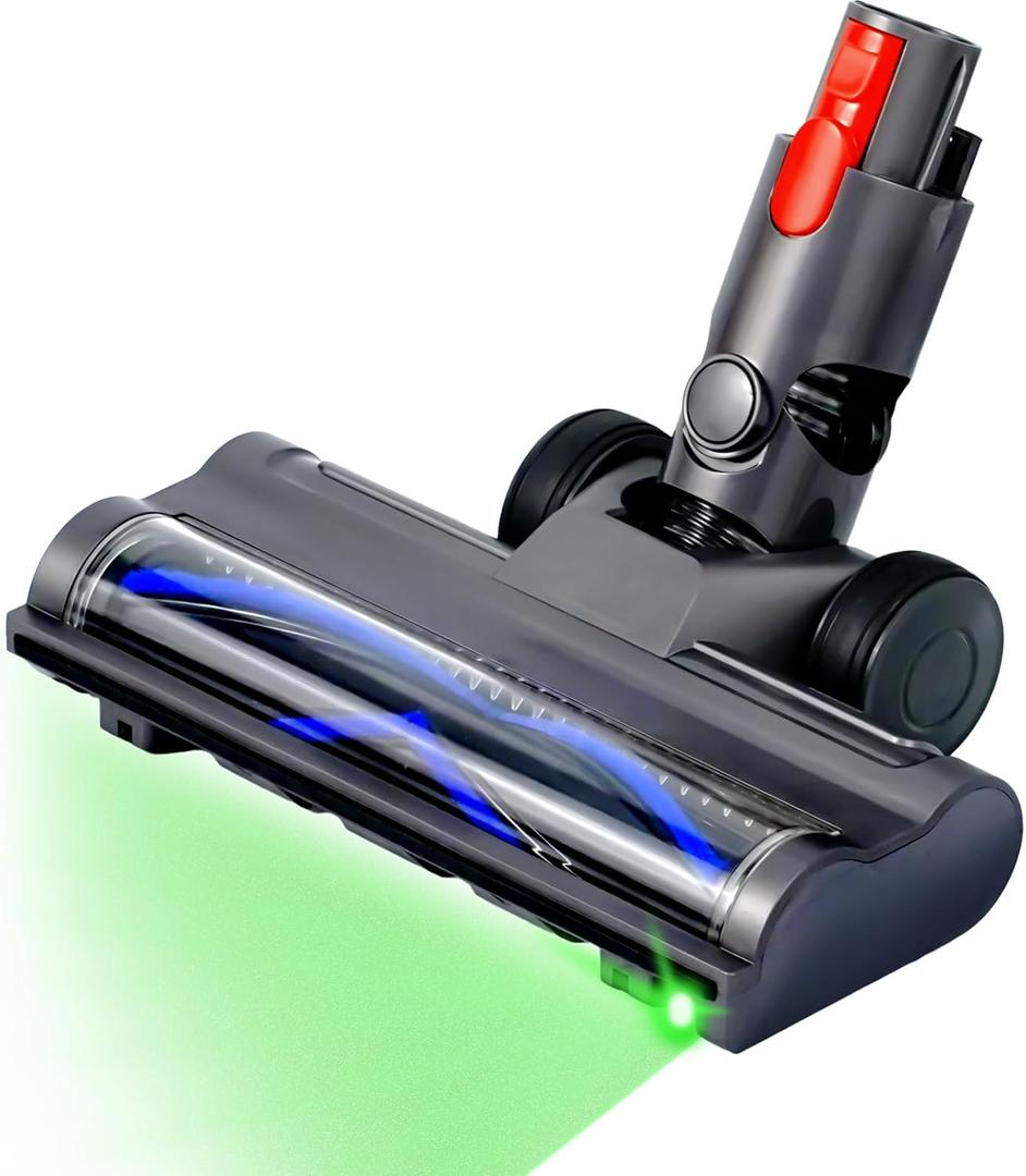 Brush Head Motorhead Attachments for Dyson V7 V8 V10 V11 V15 Cordless Vacuum Cleaners, Hardwood Floor Roller Replacement Accessories Parts with Dust Detect Green Light