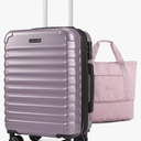 LIGHT FLIGHT Luggage Sets, Carry On Luggage 22x14x9 Airline Approved, Carry On Travel Bag Suitcases with Wheels, Expandable Hardside Lightweight Rolling with TSA Lock 2-Piece Set (DB/20), Rose Purple