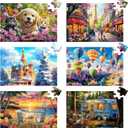 6 Packs 36 Large Piece Puzzle for Seniors,Dementia Alzheimer's Products Activities for Elderly Adults,Easy Puzzle Alzheimers Memory Cognitive Game Gift for Patient in Nursing Home with 6 Storage Bags