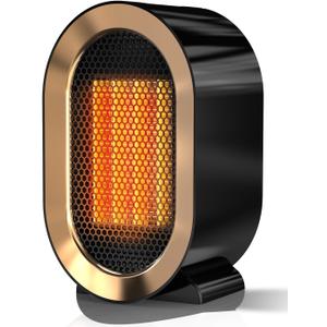 QQT Electric Space Heater,Portable Energy Efficient Space Heaters for Indoor Use,Two-Speed Portable Heater Fan for Office with Adjustable,Overheating Protection,Dumping Shutdown (Black)