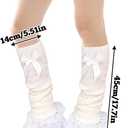 Yolyoo Y2K Leg Warmers Lolita Accessories Lace Leg Warmers with Bows for Women Girls Daily or Patry Dress