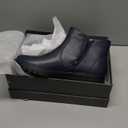 VJH confort Womens Ankle Boots, Comfort Round Toe Lightweight Wedge Chelsea Booties with Arch Support (8.5, Navy)