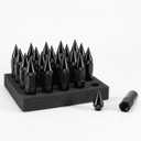 M12x1.25 Spikes Wheel Lug Nuts, 20 Pcs Extended Tuner Lug Nuts, 60mm Aluminum Lug Nut (Black)