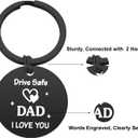 4 x Lcbulu Father's Day Present for Dad from Daughter Son - Drive Safe Dad Keychain Gifts for Birthday Valentine's Day Christmas