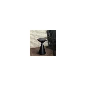 COVLON Small Drink Table, Round Martini Table, Drum End Table Side Table, Metal Accent Table,for Small Space Living Room, Bedroom, Black
