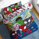 Sunny Side Up Marvel Spidey & His Amazing Friends Full Comforter Set - 7 Piece Kids Bedding Includes Comforter, Sheets & Pillow Cover - Super Soft Superheroes Microfiber Bed Set Multi - Spidey & Friends, 7 Piece Full