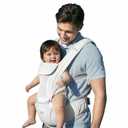 HBR Baby Carrier with Hip Seat, Air-Padded Shoulder Straps Less Pressure, 6-in-1 Ergonomic Baby Carrier for Newborn to Toddler, Forward-Facing, Hands-Free, Up to 45 lbs, 47 in, Silver Mist White